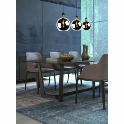 Suspension Verre Fumé-Luminaires Lucide Suspension Lucide JULIUS Noir, 3 lumières