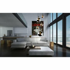 Suspension Verre Fumé-Luminaires Lucide Suspension Lucide JULIUS Noir, 5 lumières