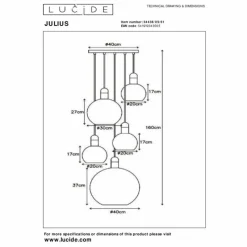 Luminaires Lucide Suspension Lucide JULIUS Blanc, 5 lumières
