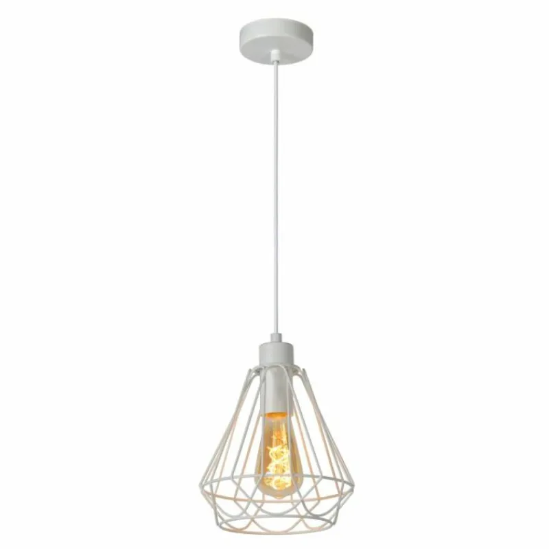 Lampes Vintages & Rétros-Luminaires Lucide Suspension Lucide KYARA Blanc, 1 lumière