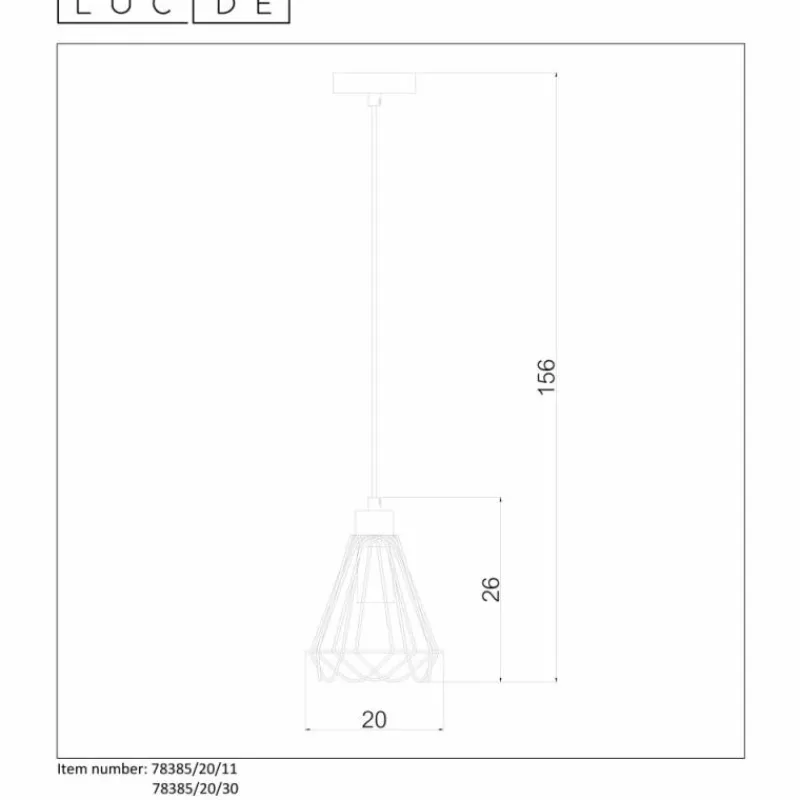 Lampes Vintages & Rétros-Luminaires Lucide Suspension Lucide KYARA Blanc, 1 lumière