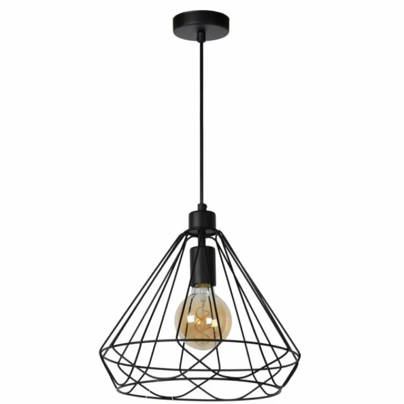 Lampes Vintages & Rétros-Luminaires Lucide Suspension Lucide KYARA Noir, 1 lumière