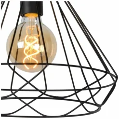 Lampes Vintages & Rétros-Luminaires Lucide Suspension Lucide KYARA Noir, 1 lumière