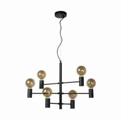 Lampes Vintages & Rétros-Luminaires Lucide Suspension Lucide LEANNE Noir, 6 lumières