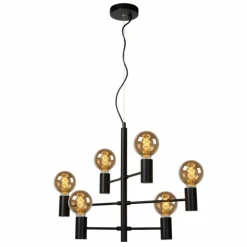 Lampes Vintages & Rétros-Luminaires Lucide Suspension Lucide LEANNE Noir, 6 lumières