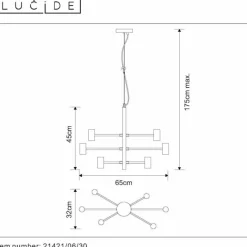 Lampes Vintages & Rétros-Luminaires Lucide Suspension Lucide LEANNE Noir, 6 lumières