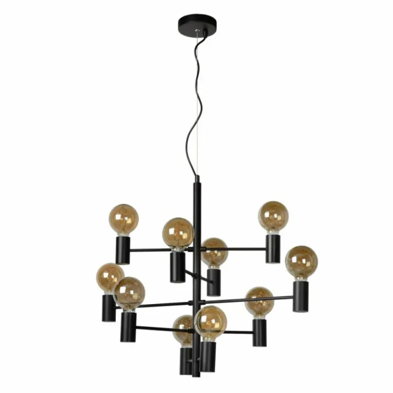 Lampes Vintages & Rétros-Luminaires Lucide Suspension Lucide LEANNE Noir, 10 lumières