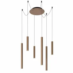 Luminaires Scandinaves-Luminaires Lucide Suspension Lucide LORENZ LED Rouille, 6 lumières
