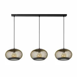 Lampes Dorées-Luminaires Lucide Suspension Lucide LUCAS Noir, 3 lumières