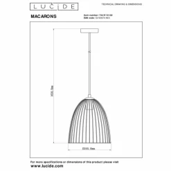 Luminaires Lucide Suspension Lucide MACARONS Noir, 1 lumière* Suspensions