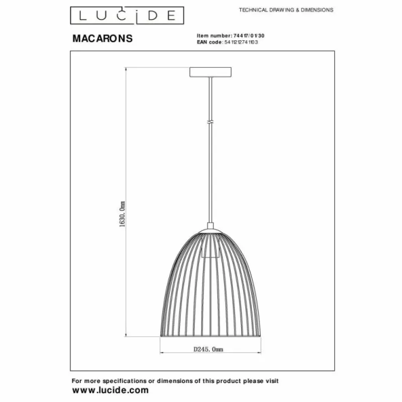 Luminaires Lucide Suspension Lucide MACARONS Noir, 1 lumière* Suspensions