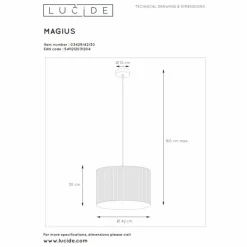 Luminaires Scandinaves-Luminaires Lucide Suspension Lucide MAGIUS Noir, 1 lumière