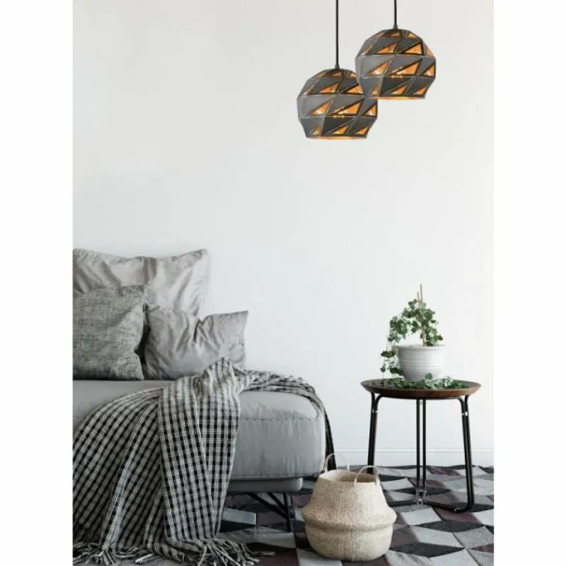 Luminaires Scandinaves-Luminaires Lucide Suspension Lucide MALUNGA Gris, 1 lumière
