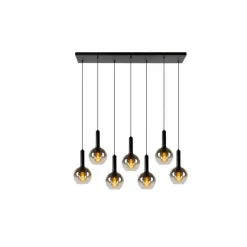 Suspension Verre Fumé-Luminaires Lucide Suspension Lucide MARIUS Noir, 7 lumières