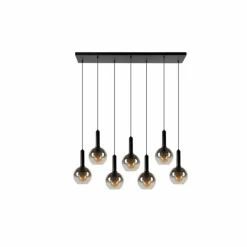 Suspension Verre Fumé-Luminaires Lucide Suspension Lucide MARIUS Noir, 7 lumières