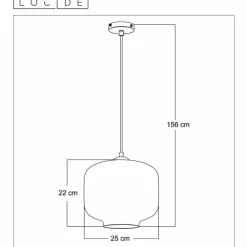 Luminaires Scandinaves-Luminaires Lucide Suspension Lucide MEDINE Gris, 1 lumière