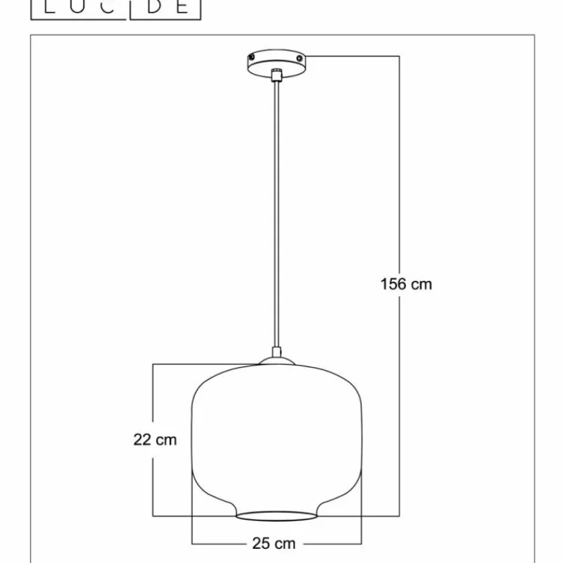 Luminaires Scandinaves-Luminaires Lucide Suspension Lucide MEDINE Gris, 1 lumière