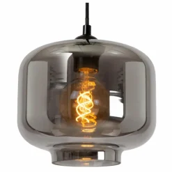 Suspension Verre Fumé-Luminaires Lucide Suspension Lucide MEDINE Noir, 3 lumières