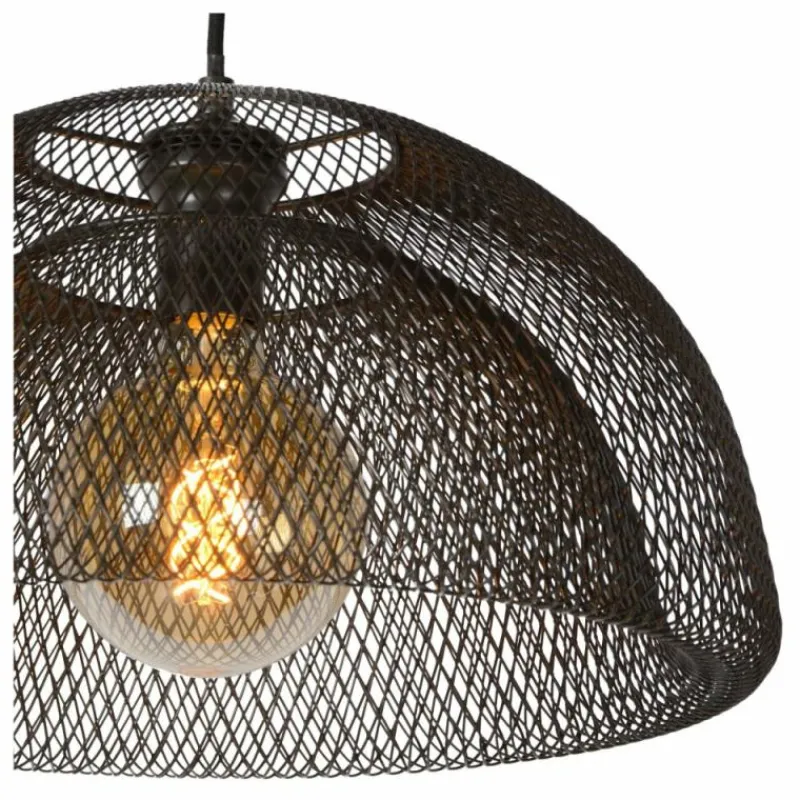 Lampes Vintages & Rétros-Luminaires Lucide Suspension Lucide MESH Gris, 1 lumière