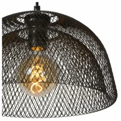 Lampes Vintages & Rétros-Luminaires Lucide Suspension Lucide MESH Gris, 2 lumières