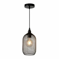 Lampes Vintages & Rétros-Luminaires Lucide Suspension Lucide MESH Noir, 1 lumière