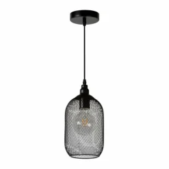 Lampes Vintages & Rétros-Luminaires Lucide Suspension Lucide MESH Noir, 1 lumière