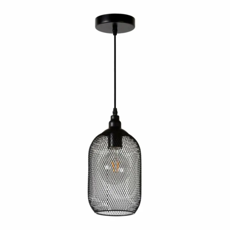 Lampes Vintages & Rétros-Luminaires Lucide Suspension Lucide MESH Noir, 1 lumière