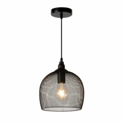 Lampes Vintages & Rétros-Luminaires Lucide Suspension Lucide MESH Noir, 1 lumière