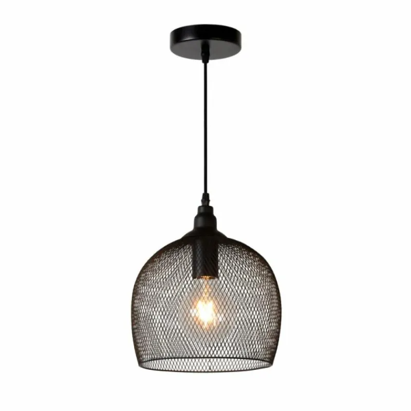 Lampes Vintages & Rétros-Luminaires Lucide Suspension Lucide MESH Noir, 1 lumière