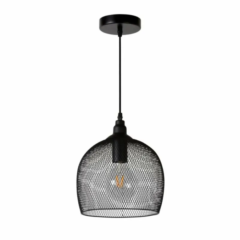 Lampes Vintages & Rétros-Luminaires Lucide Suspension Lucide MESH Noir, 1 lumière