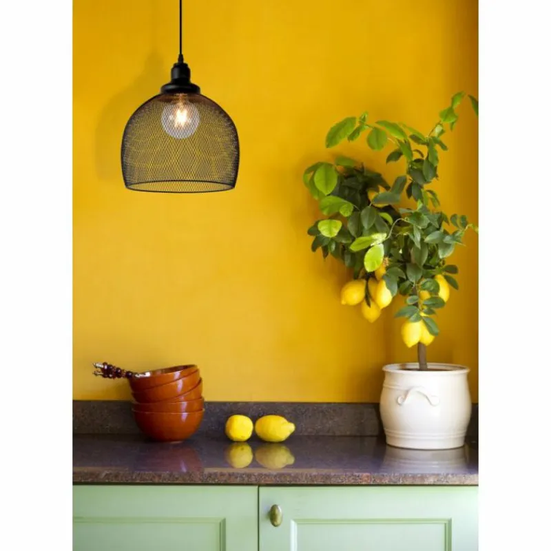 Lampes Vintages & Rétros-Luminaires Lucide Suspension Lucide MESH Noir, 1 lumière