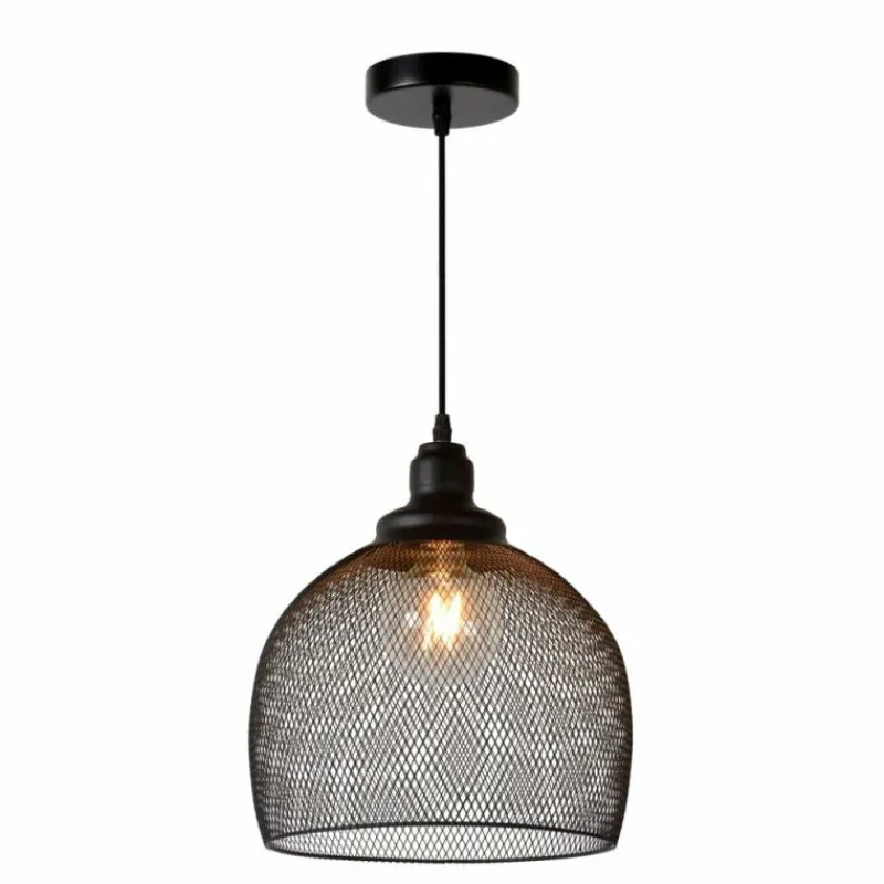Lampes Vintages & Rétros-Luminaires Lucide Suspension Lucide MESH Noir, 1 lumière