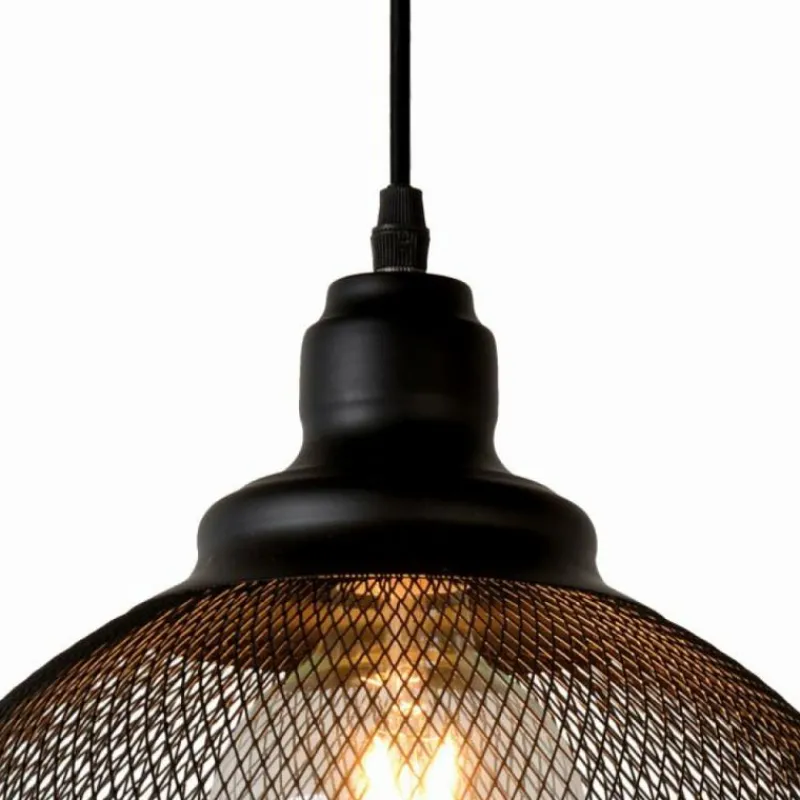Lampes Vintages & Rétros-Luminaires Lucide Suspension Lucide MESH Noir, 1 lumière