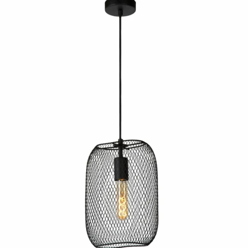 Lampes Vintages & Rétros-Luminaires Lucide Suspension Lucide MESH Noir, 1 lumière