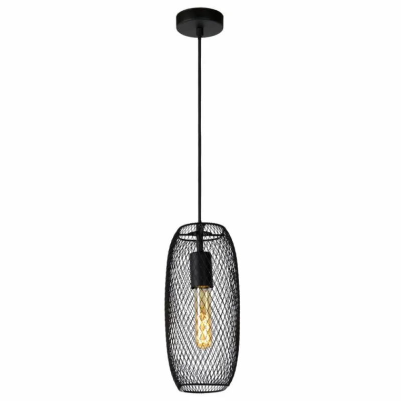Lampes Vintages & Rétros-Luminaires Lucide Suspension Lucide MESH Noir, 1 lumière