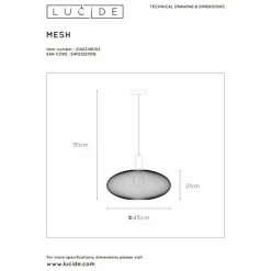 Lampes Dorées-Luminaires Lucide Suspension Lucide MESH Or, Laiton, 1 lumière