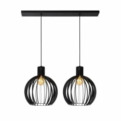 Luminaires Lucide Suspension Lucide MIKAELA Noir, 2 lumières* Suspensions