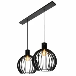 Luminaires Lucide Suspension Lucide MIKAELA Noir, 2 lumières* Suspensions