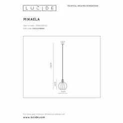 Luminaires Lucide Suspension Lucide MIKAELA Noir, 1 lumière* Suspensions