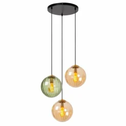Luminaires Lucide Suspension Lucide MONSARAZ Noir, 3 lumières