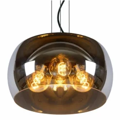 Suspension Verre Fumé-Luminaires Lucide Suspension Lucide OLIVIA Noir, 3 lumières