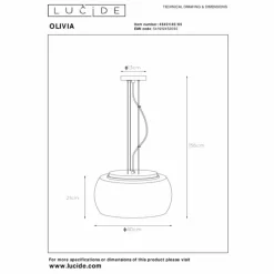 Suspension Verre Fumé-Luminaires Lucide Suspension Lucide OLIVIA Noir, 3 lumières