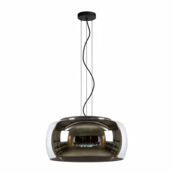 Suspension Verre Fumé-Luminaires Lucide Suspension Lucide OLIVIA Noir, 3 lumières