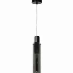 Suspension Verre Fumé-Luminaires Lucide Suspension Lucide ORLANDO Gris, Rouille, 1 lumière