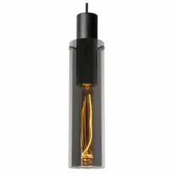 Suspension Verre Fumé-Luminaires Lucide Suspension Lucide ORLANDO Gris, Rouille, 5 lumières