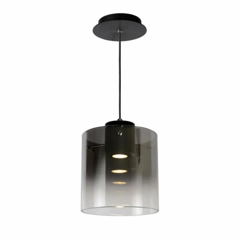 Luminaires Scandinaves-Luminaires Lucide Suspension Lucide OWINO LED Gris, 1 lumière
