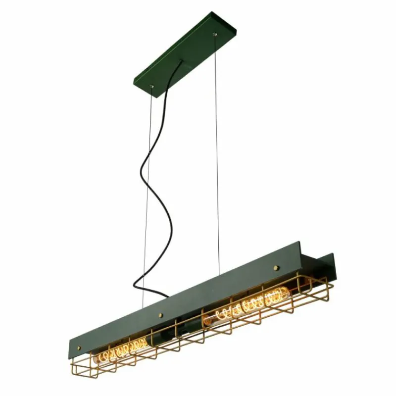 Lampes Dorées-Luminaires Lucide Suspension Lucide PENIGUET Vert, 2 lumières