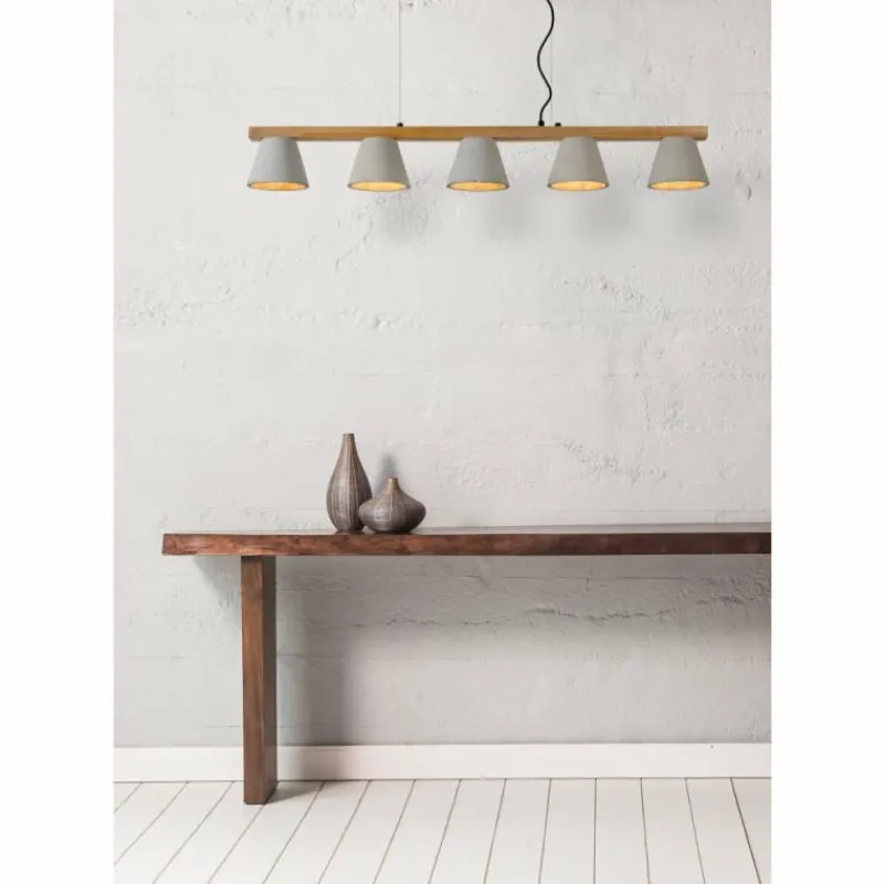 Luminaires Scandinaves-Luminaires Lucide Suspension Lucide POSSIO Gris, 5 lumières