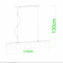 Luminaires Scandinaves-Luminaires Lucide Suspension Lucide POSSIO Gris, 5 lumières