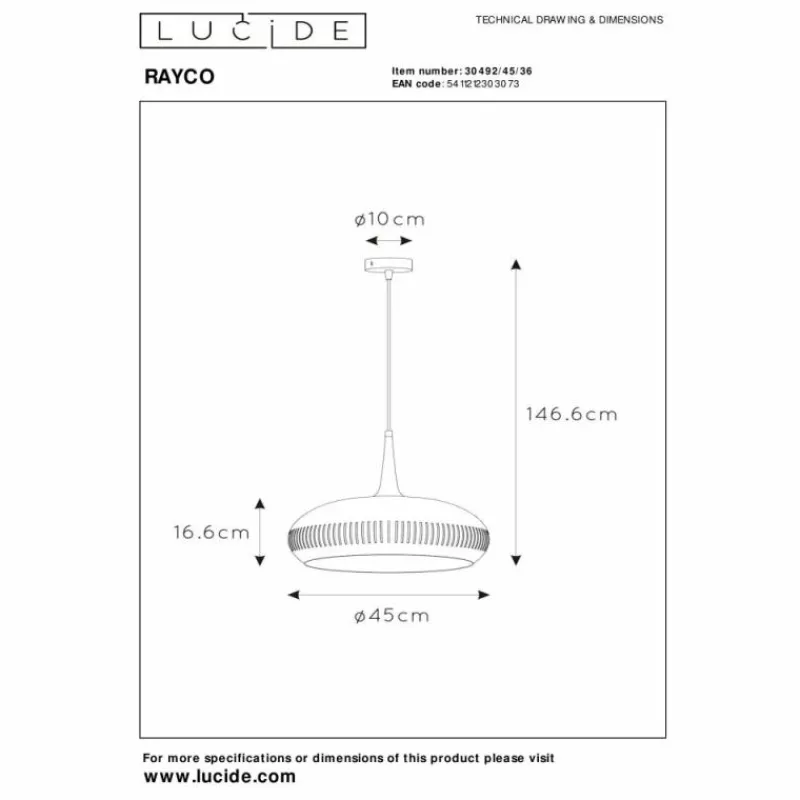 Lampes Vintages & Rétros-Luminaires Lucide Suspension Lucide RAYCO Gris, 1 lumière